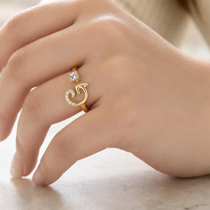 ⏳Időben korlátozott 50% kedvezmény⏰Állítható csillogó kezdőgyűrű nőknek💍