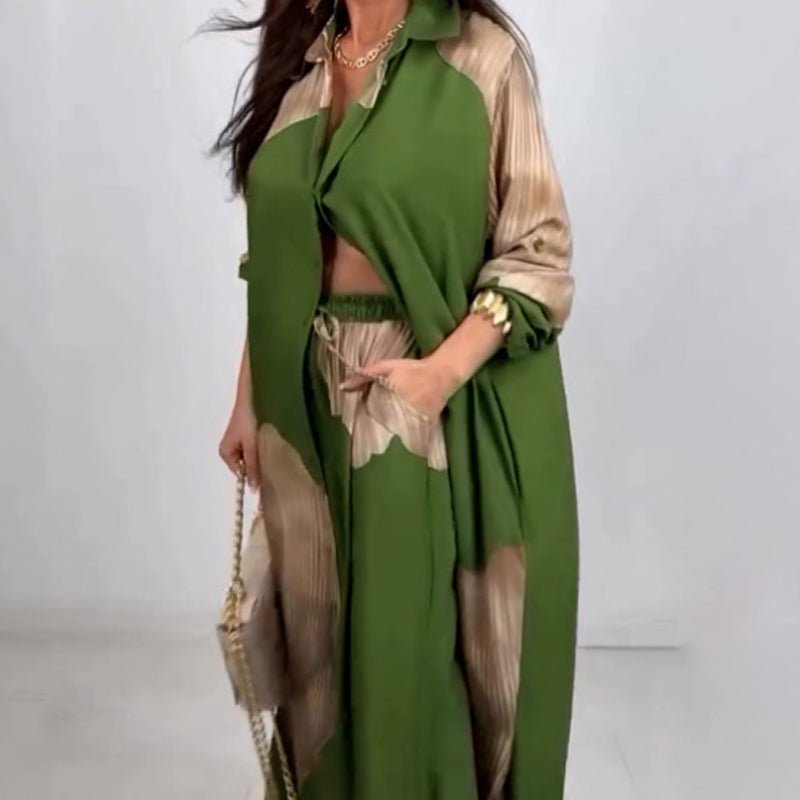 🌼Hosszú ing csavart gombbal és húzózsinóros nadrág szett