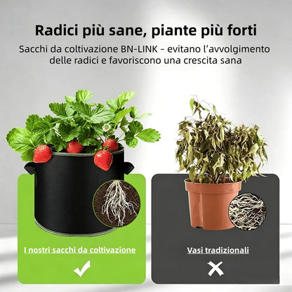 🌱 5 db-os, 19 literes (5 gallonos) termesztőzsák csomag – tartós, lélegző, füllel ellátott szövetcserepek zöldségekhez, virágokhoz és gyümölcsökhöz