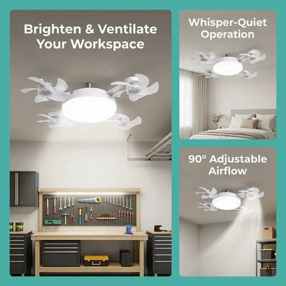Modern mennyezeti ventilátorlámpa E27-es foglalattal (2026-os modell) - csendes 2 az 1-ben LED ventilátor távirányítóval