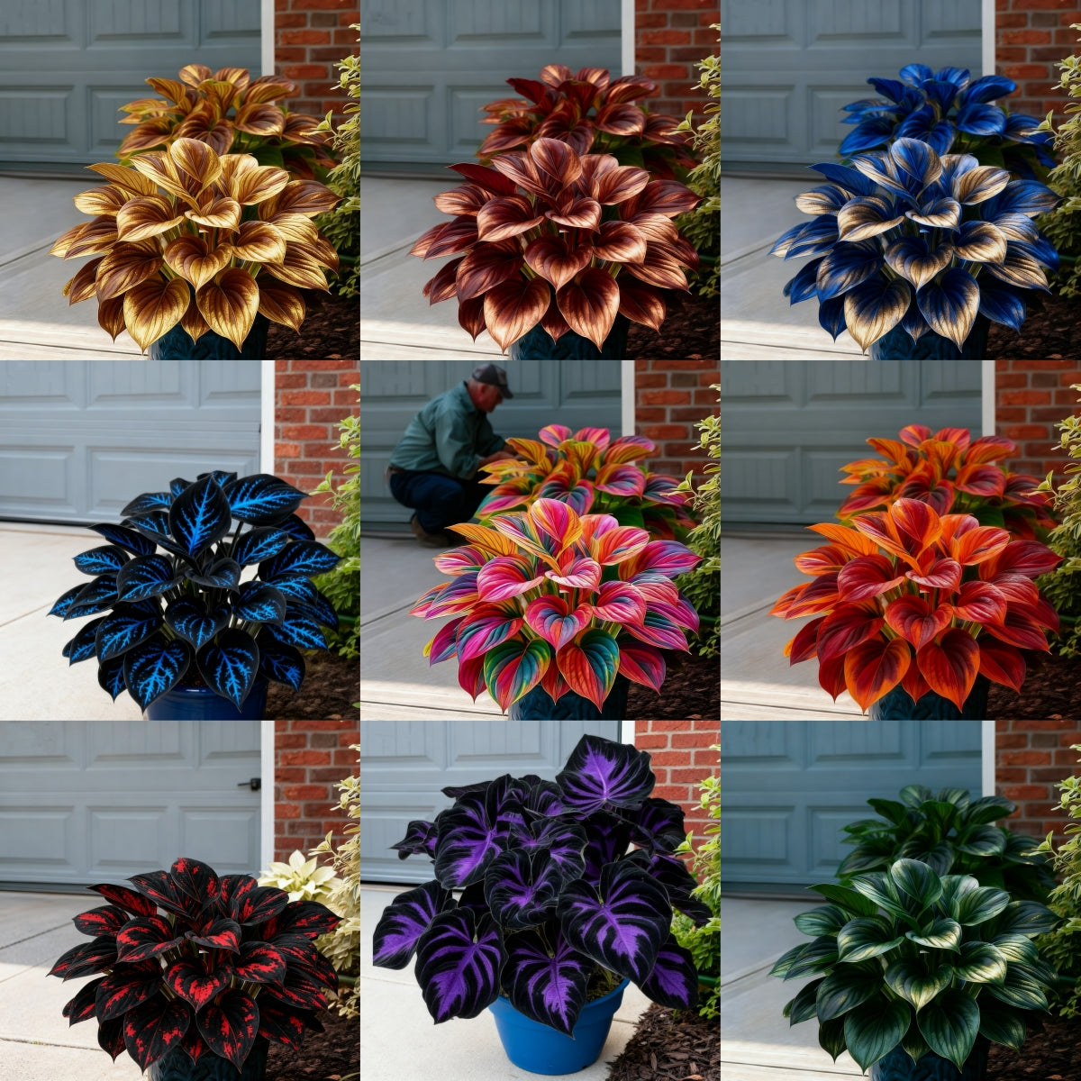 🌈🔥 Limitált kiadású Szivárványos Láng Hosták - Ritka Többszínű Lombozat, Kizárólag Üzletünkben 🌸