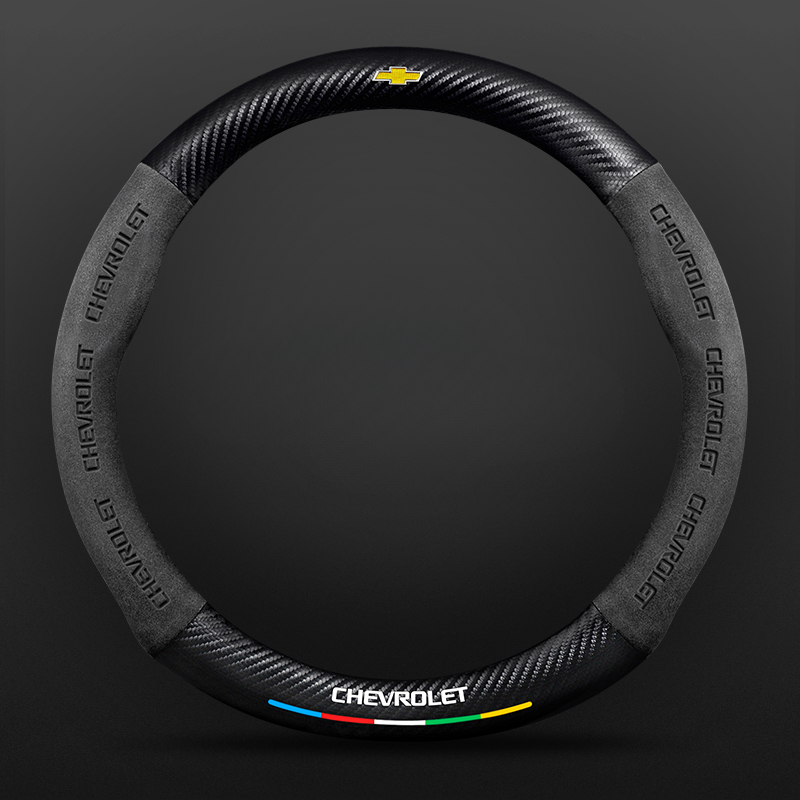 TrackVibe | Fekete karbon velúr kormánykerék borítás – Csúszásgátló és kopásálló