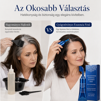 🌿 Növényi alapú fésűs hajfesték – 95%-os ősz hajtakarás, ammóniamentes