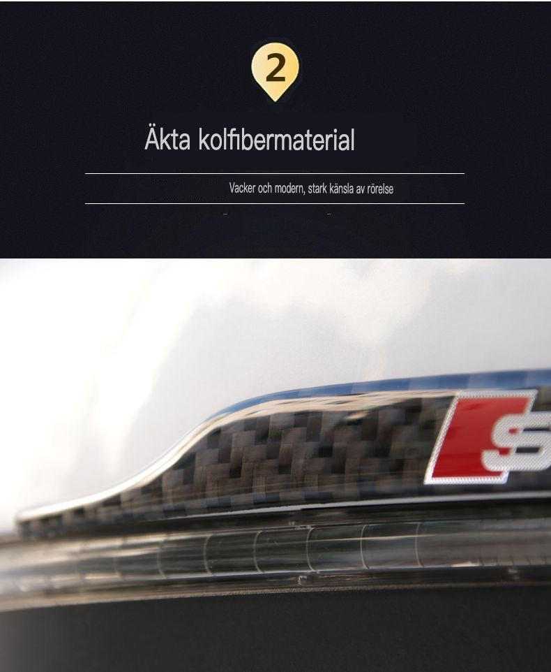 Szénszálas tükörmatrica ütésvédelemmel és logóval