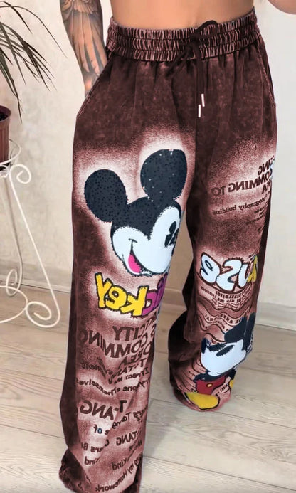 Divatos, bő szárú farmer élénk tégla színben