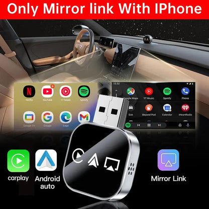 📶 2026-os frissítés 3 az 1-ben képernyőtükör iOS telefonra, vezeték nélküli Carplay adapterhez csatlakoztatva