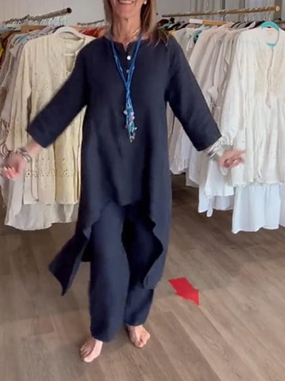 Női vászonöltöny monokróm színben