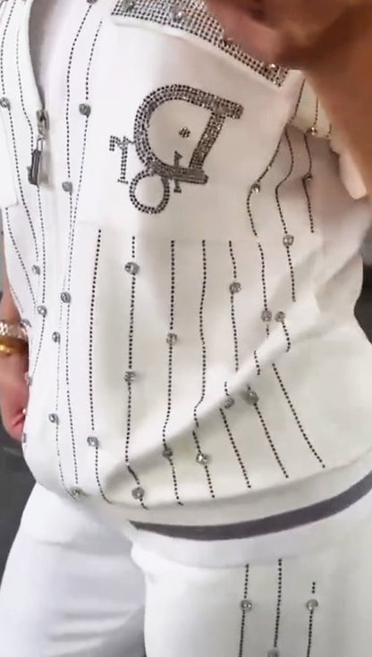 💎Kétrészes szett cipzárral és kristályokkal