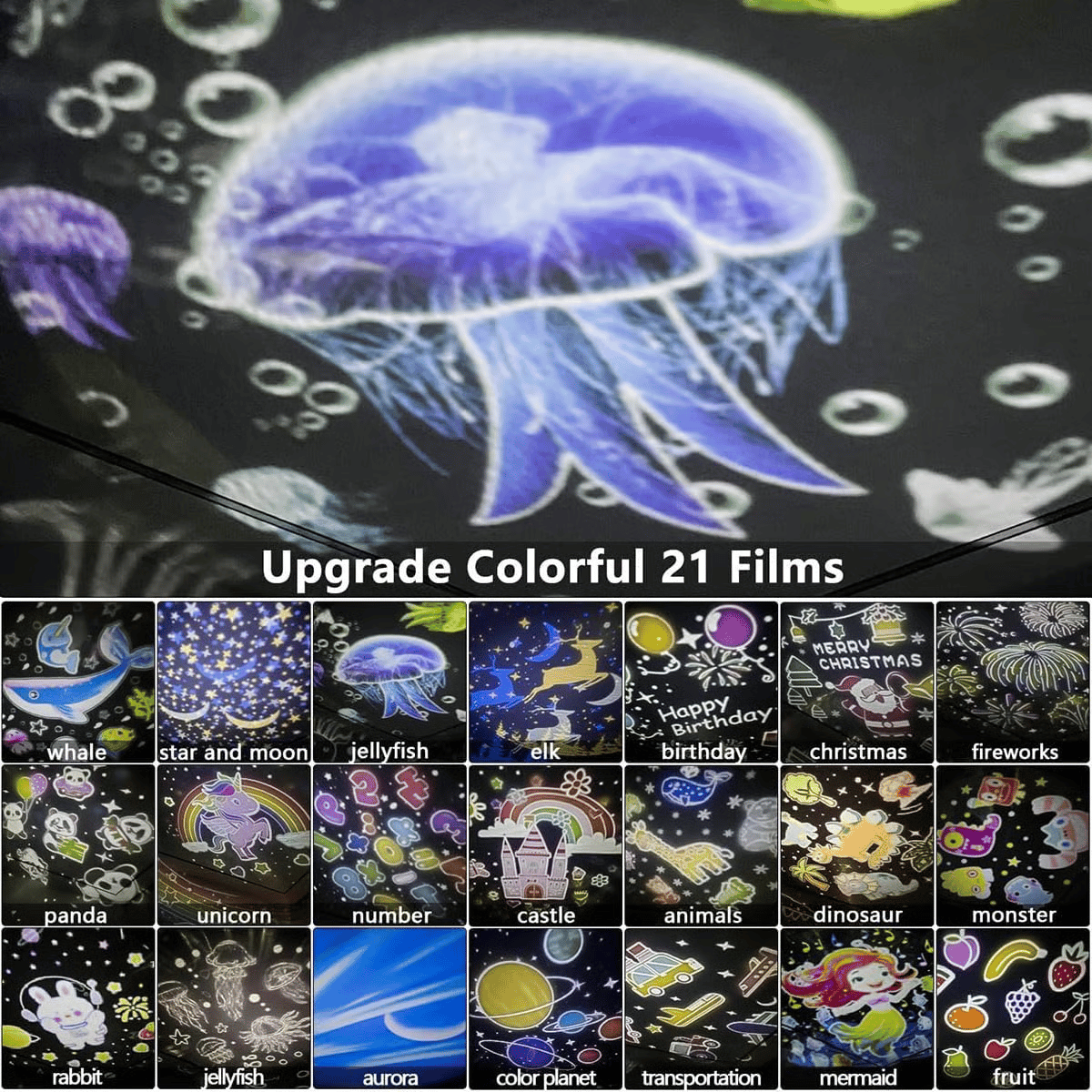 🎃👻UTOLSÓ NAPOK AKCIÓJA - 50% KEDVEZMÉNY💜Projektoros éjszakai fény gyerekeknek 15 filmhez🔋C típusú töltés