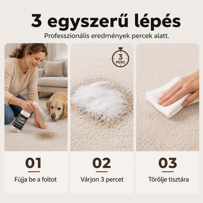 ⚡ Ipari hatékonyság, azonnali eredmény🧹 Szőnyegmélytisztító spray – mikrobuborék-technológia + anyagbarát | Szőnyegekhez, kanapékhoz és autó belső teréhez alkalmas, semlegesíti a kellemetlen szagokat ✨