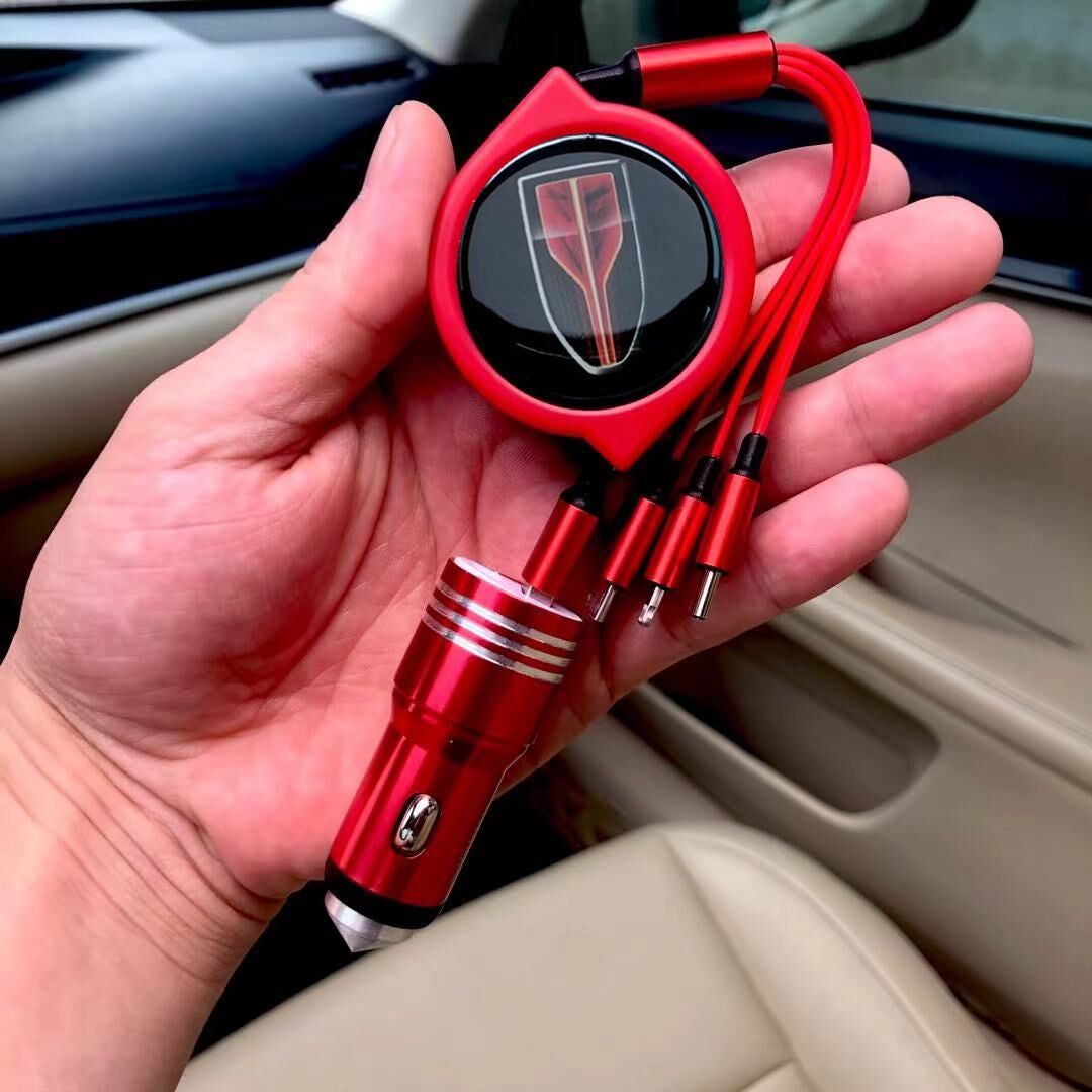 3 az 1-ben visszahúzható autós adatkábel + ingyenes autós töltő