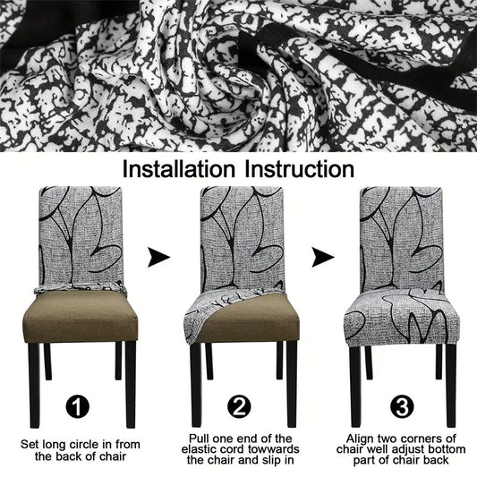 ⏰🔥KORLÁTOZOTT IDEIG 50% KEDVEZMÉNY!🔥50 000+ ELADOTT! 🪑Nyomtatott, rugalmas étkezőszék huzat