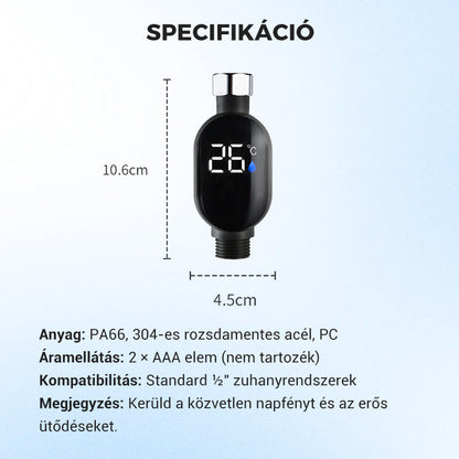 💧Zuhanyhőmérő🌡️ Nincs több találgatás – azonnali hőmérséklet! 🚿