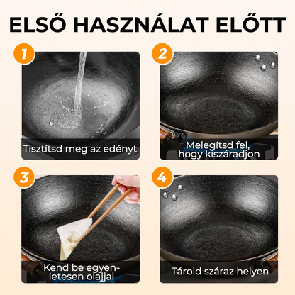 🧑‍🍳 Bevonat nélküli vasedény – hagyományos, tartós, minden tűzhelyre – Utánvét 💪