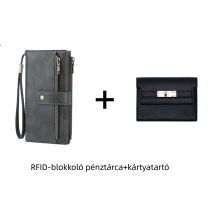 👛Retro stílusú, RFID-blokkolós, háromrészes női pénztárca