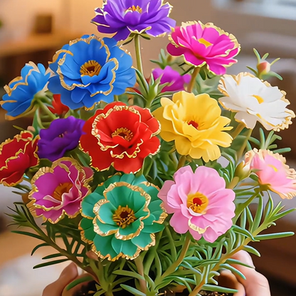 Aranycsipke portulaka🌸✨ Gyönyörű, dupla virágok a könnyed nyári színekért