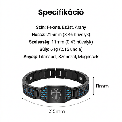 Titánacélból készült mágneses terápiás karkötő férfiaknak