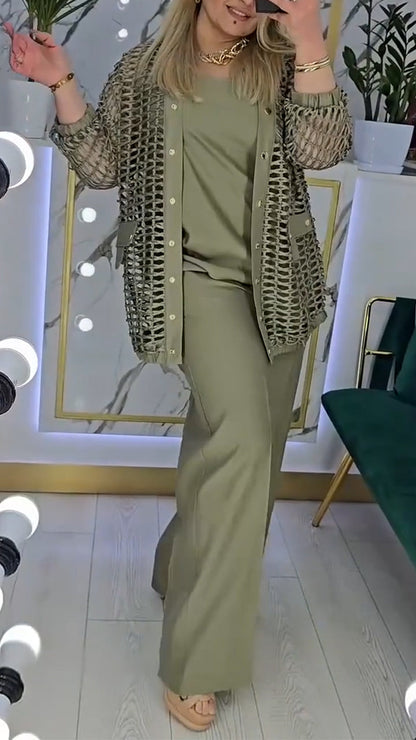 Női, háromrészes üreges ingázóruha