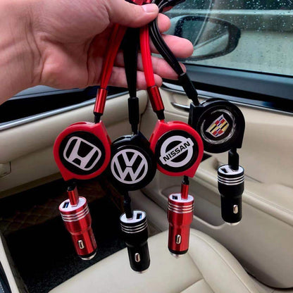 3 az 1-ben visszahúzható autós adatkábel + ingyenes autós töltő