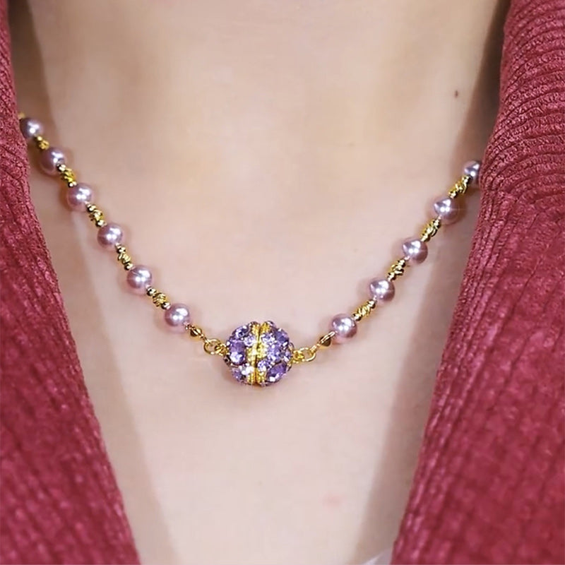 Elegáns nyaklánc, csillogó - "Mágneses szív"