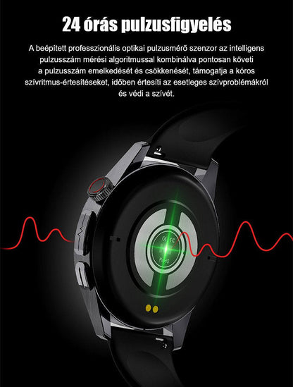 Vércukorszint mérésére szolgáló óra acélszíjjal