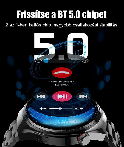 Vércukorszint mérésére szolgáló óra acélszíjjal