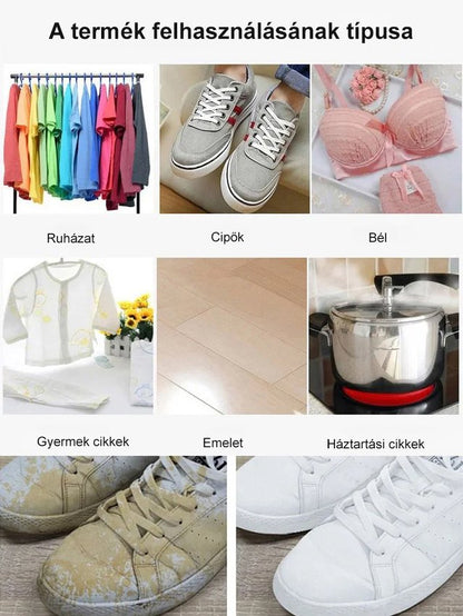 Sárga folteltávolító, élénkítő, oxigénnel aktiválható, fehérítő és tisztító folyadék