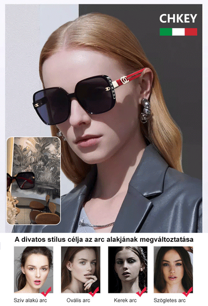 Könnyű luxus gradiens arany keretes napszemüveg