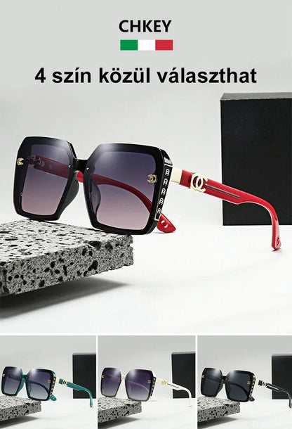 Könnyű luxus gradiens arany keretes napszemüveg