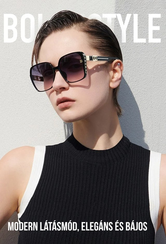 Könnyű luxus gradiens arany keretes napszemüveg