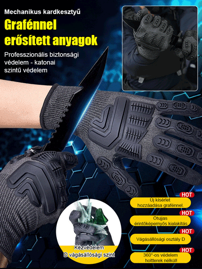 Vasverseny Mechanikus Páncél Pro Vágásálló Taktikai Kesztyű