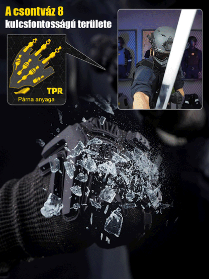 Vasverseny Mechanikus Páncél Pro Vágásálló Taktikai Kesztyű
