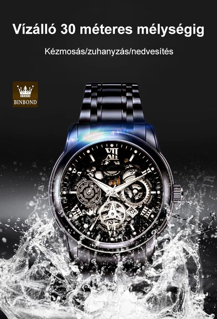 Férfi mechanikus óra automata óraművel