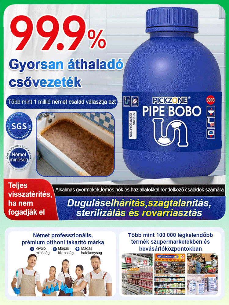 Erős csőtisztító szer