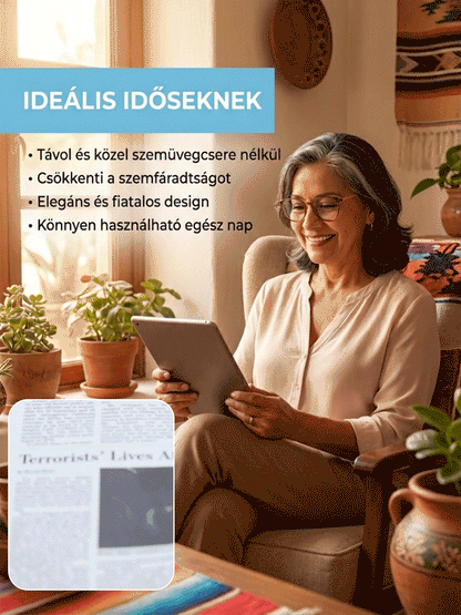 Prémium kékfény-szűrő, multifokális, fáradtság elleni szemüveg