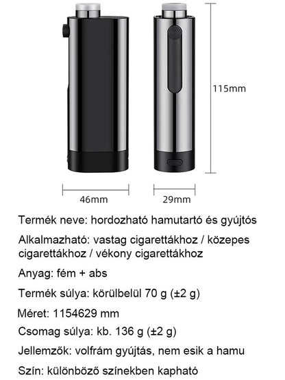 Egy kattintással gyújtott hordozható dohánygyújtó