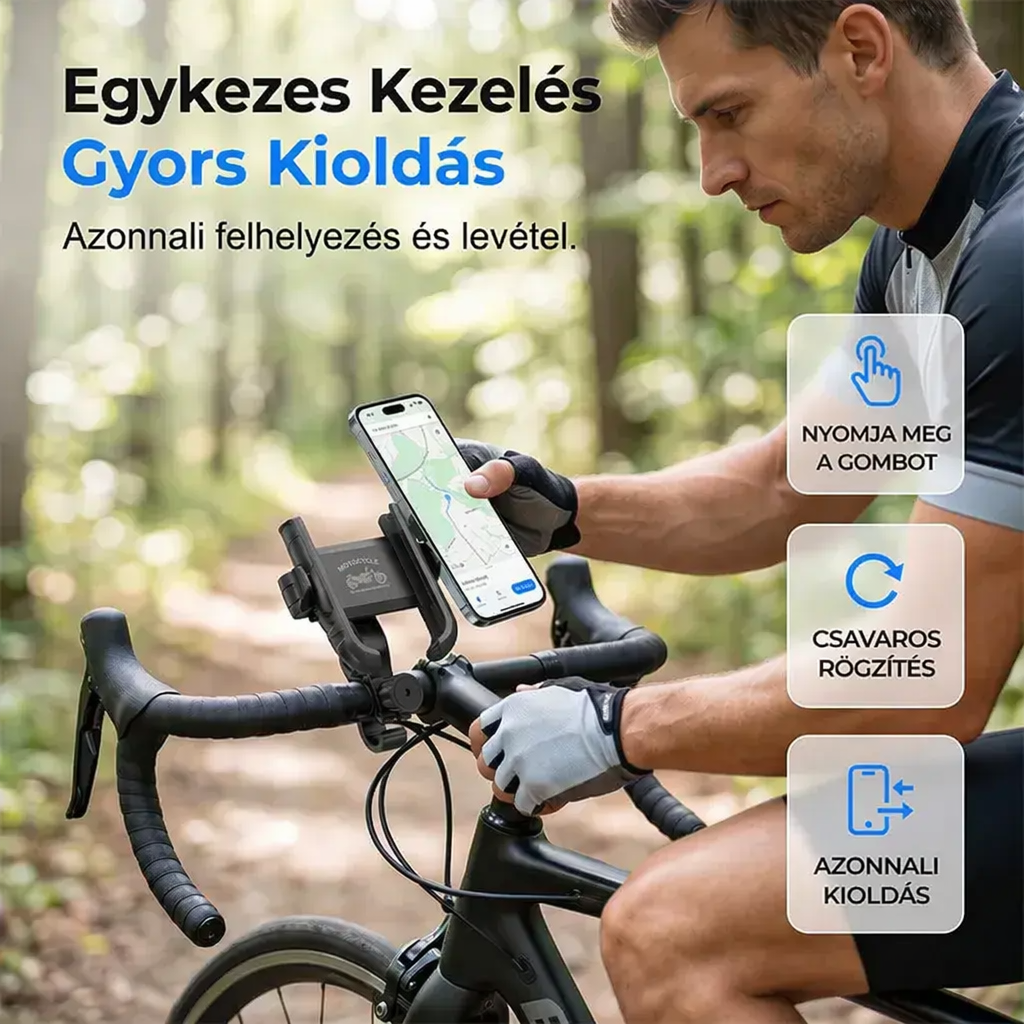 🚲✨ Gyorsan rögzíthető kerékpáros telefontartó 🛡️
