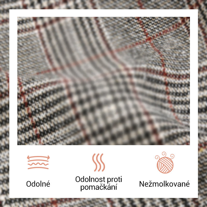 🔥Őszi kisméretű női kosztüm hajtókával és kockás gombokkal