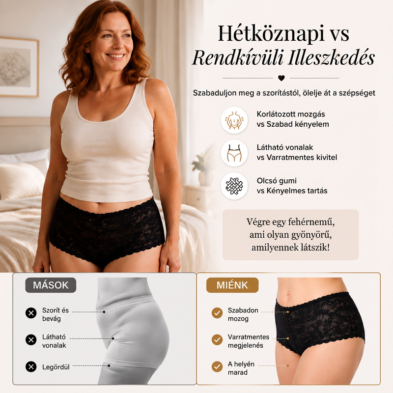 【✨ 1 + 3 ingyen - 4 db】Női szexi csipkés bugyi – Átlátszó, virágmintás fehérnemű 💋