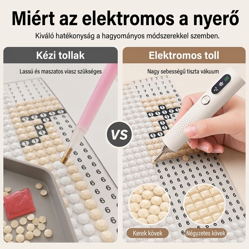 🔋 Elektromos gyémánttoll – újratölthető, nagy teljesítményű barkácsmunka számára ✨