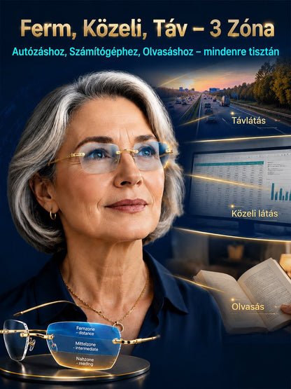 Fokozatosan tisztuló, fényre sötétedő olvasószemüveg