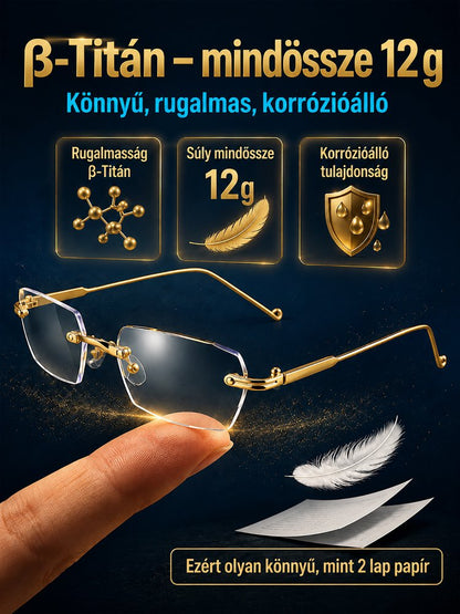 Fokozatosan tisztuló, fényre sötétedő olvasószemüveg