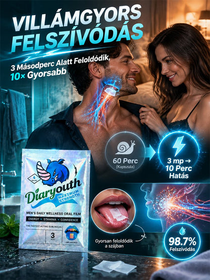 【A kapszulánál tízszer gyorsabb】Férfi energizáló szájban oldódó film