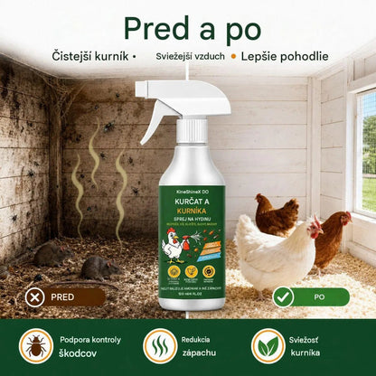 🐔🌿【2 az 1-ben szag- és rovarriasztó spray tyúkólokhoz】✨ Egyetlen fújás semlegesíti a szagokat és taszítja a rovarokat, így tyúkólja környezete frissebb lesz!