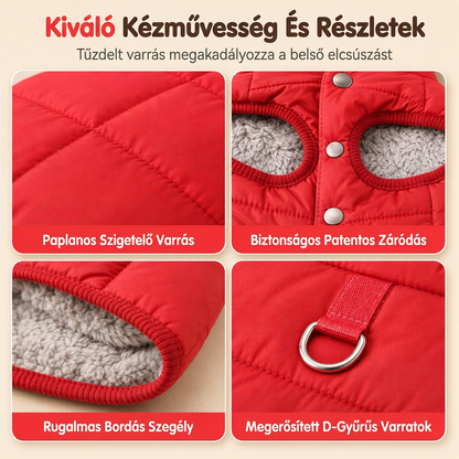 🐾 ✨ Kapucnis kutyakabát – béléses gyapjúval, szélálló 🧥