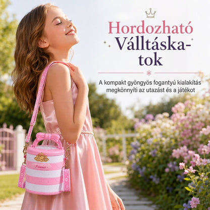 ✨ Mosható Hercegnő Sminkkészlet – Nem irritáló, tálcák és hordozható tok, biztonságos játék kislányoknak🎀