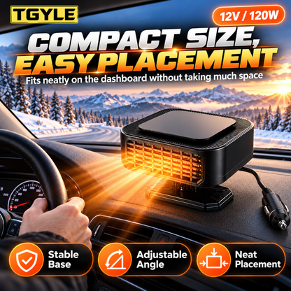 ❄️🚗Hordozható autó fűtő- és jégmentesítő, 360 fokban forgatható talppal