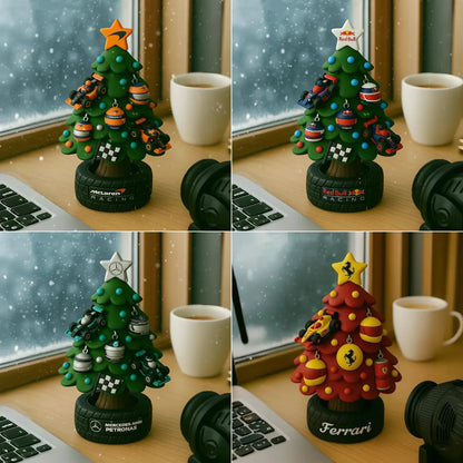 🎄🏎️ Miniatűr F1-es csapatstílusú karácsonyfa