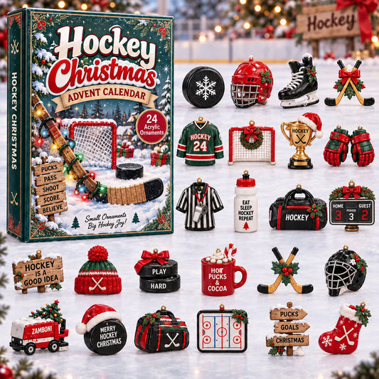 CHRISTMAS KICKOFF 40% OFF - Hockey Christmas Advent Calendar 2026 - 24-Day Festive Countdown, Acrylic Charms Blind Box - Gift For Hockey Lovers AC0HA342