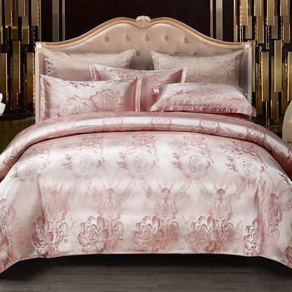 Európai luxus 4 részes szatén jacquard ágynemű garnitúra-TAB